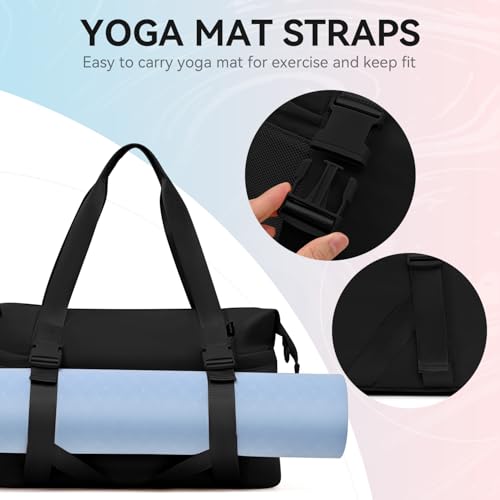 MAXTOP Women's Yoga Bag with Shoe Pouch,Travel Bag for Gym Workout Daily - color: Black