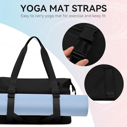MAXTOP Women's Yoga Bag with Shoe Pouch,Travel Bag for Gym Workout Daily - color: Black