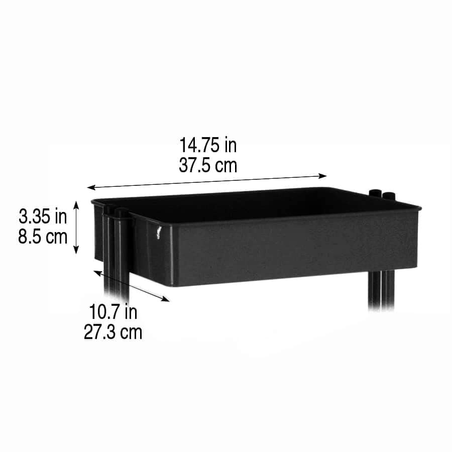 Simply Tidy Lexington Black 3-Tier Metal Rolling Cart - Multi-Functional Storage Cart for Home, Office, and Kitchen - 1 Pack