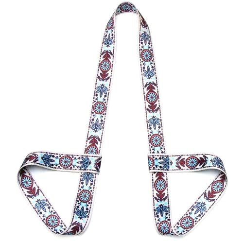 Yoga Mat Straps for Carrying, Adjustable Yoga Mat Sling Carrier, Mat Holder Colorful Band, Anti-Slip, Multiple Color Choices - color: White Blue Red