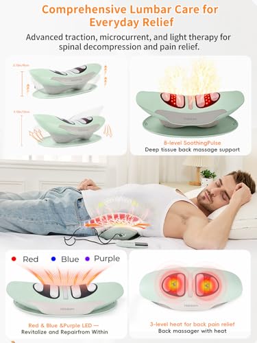 Smart Lower Back Massager with Soothing Warm Therapy & Air Traction – Spinal Decompression Device for Sciatica Relief, Lumbar Pressure & Stiffness - Ideal Gift for Parents & Loved Ones