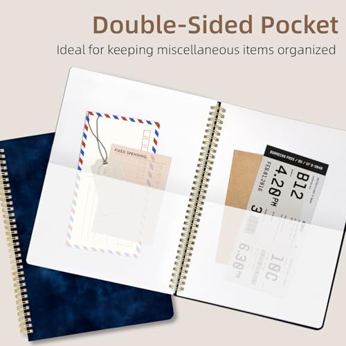 Cute Spiral Notebook journal A4 Aesthetic Pretty Design for Women Girls Kawaii with Pocket, 8.5 x 11 inch, Lined, Blue Moon - color: Blue Moon, style: Lined