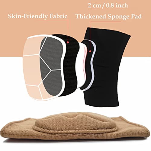 DANCEYOU Dance Knee Pads Thick Soft Sponge Volleyball Knee Brace for Big Kid Teen Adults Workout Knee Protector Football Pole Dance Yoga Tennis Running