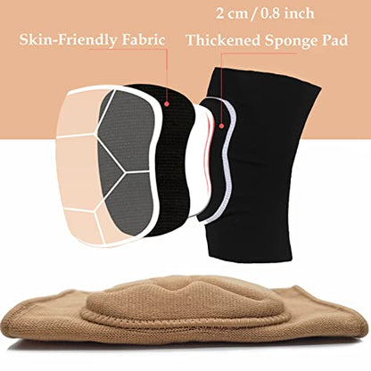 DANCEYOU Dance Knee Pads Thick Soft Sponge Volleyball Knee Brace for Big Kid Teen Adults Workout Knee Protector Football Pole Dance Yoga Tennis Running