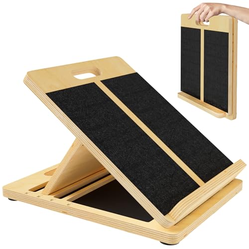 MUCITAGF Professional Wooden Portable Slant Board, Calf Stretch Board | Adjustable Incline Board and Calf Stretcher, Physical Therapy Equipment for Knees, Ankle, Heel, Feet and Leg - size: Portable Slant Board (15”L × 12.5”W)