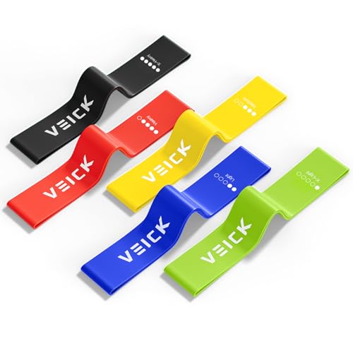 VEICK 5-Level Resistance Loop Bands Set for Strength Training & Pilates - color: Assorted