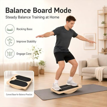 2-in-1 Wooden Slant Board for Calf Stretching & Balance Board