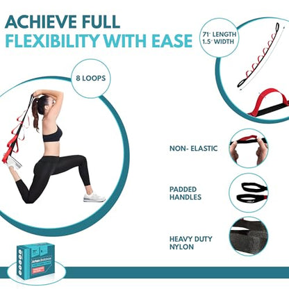 Artan Balance Stretching Straps for Flexibility, Balance, and Leg Stretching – Multiple Styles for Yoga, Ballet, Dance, Gymnastics & Physical Therapy - size: FlexPhysio