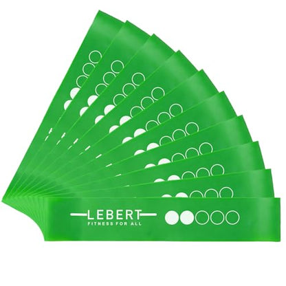 Lebert Mini Resistance Bands – 5 or 10 Pack Loop Bands - color: c) Green 10 Pack