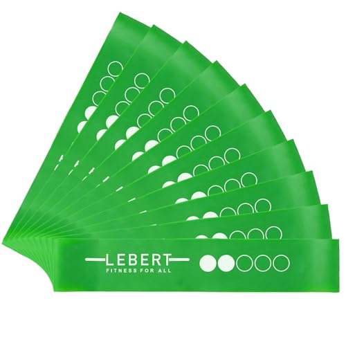 Lebert Mini Resistance Bands – 5 or 10 Pack Loop Bands - color: c) Green 10 Pack