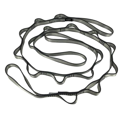 FOSER 2pcs Daisy Chains, Yoga Hammock Extension Strap, Adjustable Nylon Strap Fitness Pilates and Exercise Extend Strap - color: GRAY