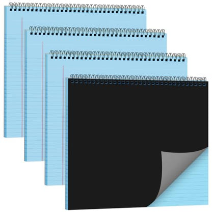 Landscape Legal Pad 11 x 9.5 College Ruled Top Spiral Horizontal Notebook | 4 Blue Pads, 40 Sheets Each, Hole Punched Pages, Simple Color Coding for Classes, Projects, Meetings and Daily Note Taking - color: Blue