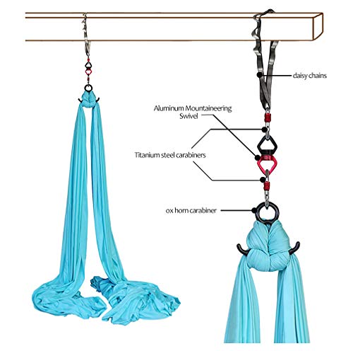 Deluxe Aerial Silks Equipment Set - 11 Yards Aerial Yoga Hammock Swing for Acrobatic, Circus Arts, Dance (L:10m W:2.8m) - color: Wine Red