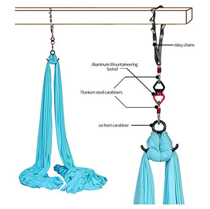 Deluxe Aerial Silks Equipment Set - 11 Yards Aerial Yoga Hammock Swing for Acrobatic, Circus Arts, Dance (L:10m W:2.8m) - color: Wine Red