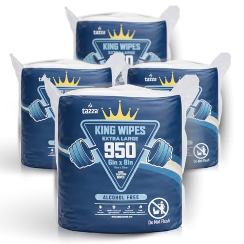 Tazza Gym Equip Wipes, 4 x 950 Count (3800 Total Wipes) - Durable, Pre-Saturated Gym Equipment & Surface Cleaning Wipes