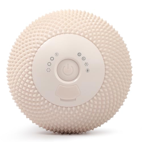 Vibrating Massage Ball with Heat for Deep Tissue Muscle Recovery – 7 Vibration Modes, Heat Therapy, Memory Function, Portable Trigger Point Massager for Back, Shoulders & Hips - color: Beige