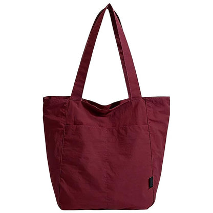 Barsine Tote Bag for Women Unisex Lightweight Nylon Totes Purses and Handbags Large Casual Shoulder Hobo for Travel Gym - color: Red