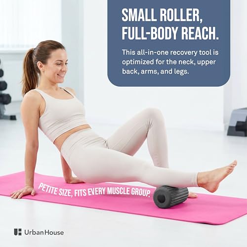Travel Mini Foam Roller for Deep Tissue Massage - Ultralight Portable Back Roller size 3.5" x 3.5" x 7" for Back Pain Relief, Neck, Legs & Muscle Recovery - Compact Foam Roller for Gym, Office, Travel - size: Short (7")