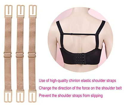 Women's Non-slip Adjustable Elastic Bra Strap Clips Holder-3 Packs - color: Skin Color