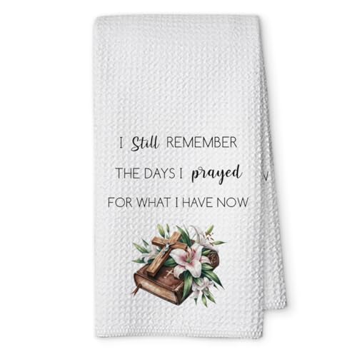 I Still Remember The Days I Prayed Hand Towels for Kitchen, Christian Gifts for Women Decorative Funny Tea Towels for Kitchen, Christian Home Decor Religious Bible Gifts for Women-Fri05 - color: Color_05