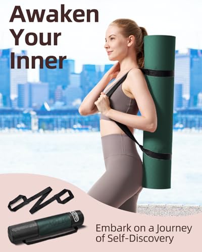 YOTTOY Yoga Mat, 72"x 32"x1/3" Extra Wide Non-Slip Exercise Fitness Yoga Mats,Eco-Friendly TPE Exercise Mats for Women Men Home Workout with Strap Bag - color: Modern