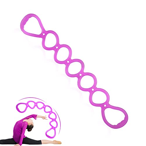 7 Ring Stretch Resistance Exercise Band, BetterJonny Workout Bands Yoga Stretching，Foot, Leg and Arm Exerciser for Home or Fitness Center Workout Walking Exercise - color: Purple