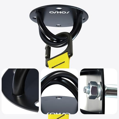 Wall Ceiling Mount Bracket for Suspension Straps, Aerial Yoga Swing & Hammock, Gymnastic Rings, Boxing Punching Bags, Body Strength Gym Equipment and Battle Ropes - color: BK-2