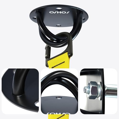 Wall Ceiling Mount Bracket for Suspension Straps, Aerial Yoga Swing & Hammock, Gymnastic Rings, Boxing Punching Bags, Body Strength Gym Equipment and Battle Ropes - color: BK-1