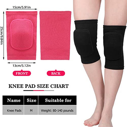 Eurzom 3 Pairs Dance Knee Pads Women Non-Slip - color: black, gray, rose