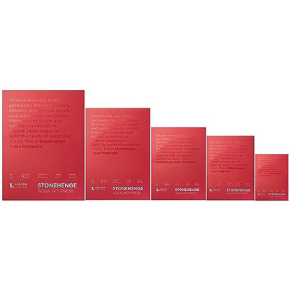 Stonehenge Aqua White Medium Weight Block, 140lb, Hotpress, 18 x 24 Inches, 15 Sheets for Wet and Dry Media - size: 18 x 24 inches