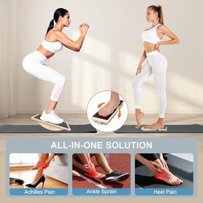 Rocker Board for Physical Therapy | Professional Adult Balance Board | Anti-Slip Wood Standing Desk Balance Board for Core Strength, BAPS & Slack Board Alternative (Suitable for Men & Women)