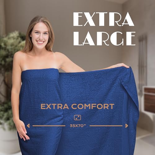 Luxury Soft Bath Sheet Towels Set - 650 GSM Cotton Luxury Bath Towels Extra Large 35x70 | Highly Absorbent and Quick Dry | Hotel Quality Extra Large Bath Towels Oversized, Navy Blue, 2 Pack - color: Navy Blue, size: Bath Sheets, 2 Pack