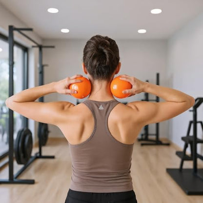Yoga Massage Ball Smooth Ball – 4 Inch Adjustable Firmness Massage Roller Balls for Back, Neck & Floor Therapy – Gentle Deep Muscle Relief for Sensitive Soft Tissue franklin.with air pump (red) - color: Red