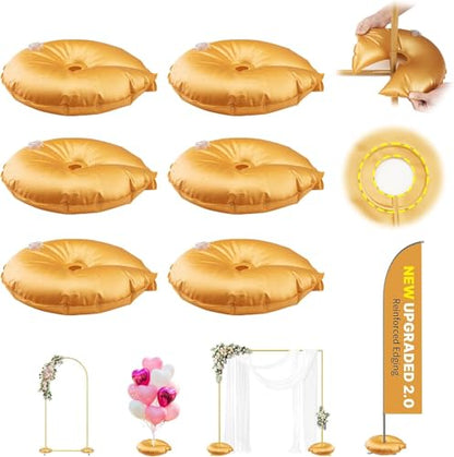 2 Pcs Golden Water Weight Bag, Water Bag Weights for Backdrop Stand | 5-Layer Thickened 50kg Pressure-Tested Openable Water Fillable Base for Balloon Weights, Perfect for Wedding Birthday Party