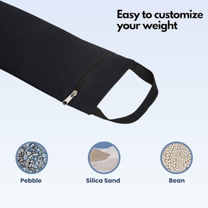 Everyday Yoga Sandbag Cotton Unfilled, Zipper Cover with Inner Bag - Black
