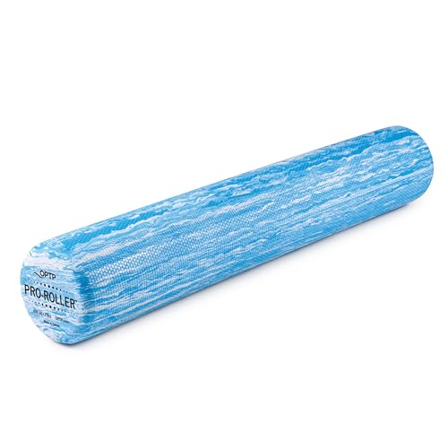 OPTP PRO-ROLLER Standard Density Foam Roller – Round, Blue, 36" x 6" | Durable roller for back massage, deep tissue foam roller exercises, stretching, fitness, yoga and Pilates, blue, 36" x 6" - style: Blue, 36" x 6", Standard Density