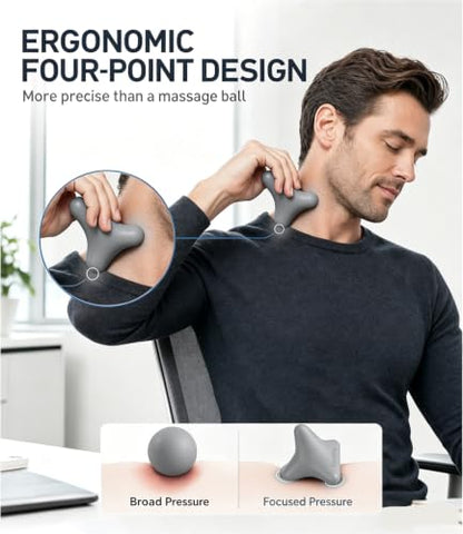 Trigger Point Massage Tool, 3" × 2.6", Deep Tissue Manual Massage Ball for Muscle Knots & Myofascial Release, Physical Therapy Tool for Plantar Fasciitis, Foot Hand Hip & Back Soreness Relief - color: Gray