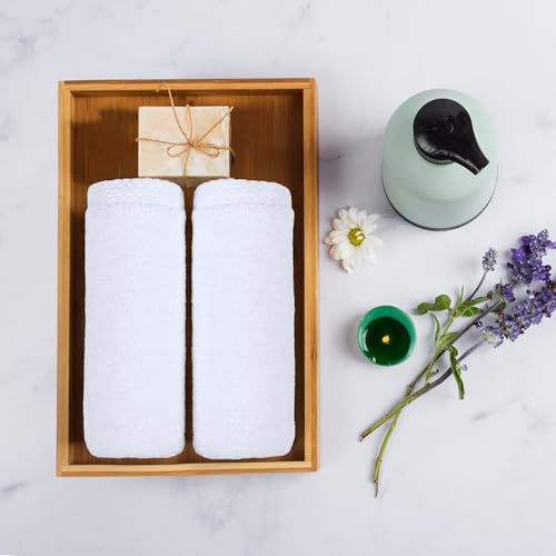 Amazon Basics 8-Pack Soft, Highly Absorbent, Quick-Dry Hand Towels, 100% Cotton, 28" x 16", White - color: White, size: Hand Towel, style: Hand Towel (Pack of 8)