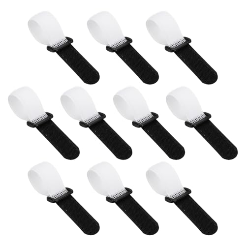 PATIKIL 0.8"x6" Reusable Cinch Straps, 10Pcs Adjustable Nylon Multipurpose Hook and Loop Cable Securing Straps with Plastic Buckle for Organizer Storage Cables Cords Ropes, White - color: White, size: 0.8" x 6"