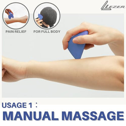 LEZER Large Trigger Massage Point, Manual Massage Ball, Hip Hook, Muscle Knot Release Tool, Deep Tissue Relief, Hip Flexor Iliacus Back Psoas Hand Foot Myofascial Physical Therapy, 3.5 inｘ3 in, Blue - style: 05 - Large Trigger Blue
