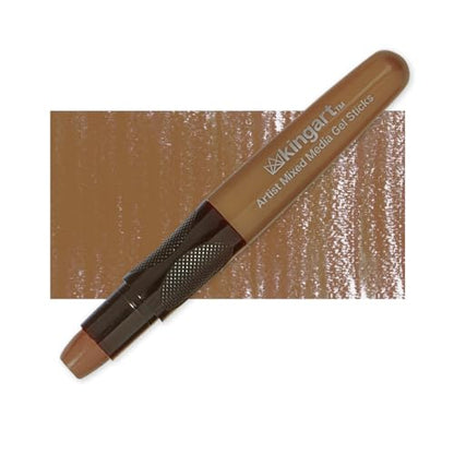 KINGART GS006-1 Mixed Media Gel Stick Crayon, Brown | 1-Piece Artist Crayon: Brush on water for watercolor effects; odorless and non-toxic - color: Brown