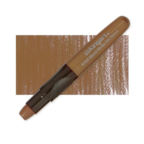 KINGART GS006-1 Mixed Media Gel Stick Crayon, Brown | 1-Piece Artist Crayon: Brush on water for watercolor effects; odorless and non-toxic - color: Brown