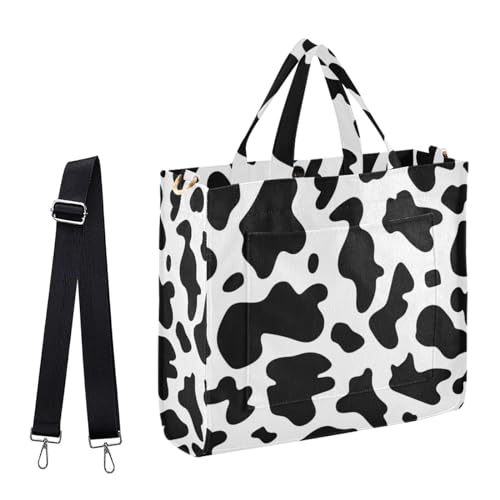 Naanle Chic Pattern Corduroy Satchel Tote Shoulder Bag for Women Weekender Travel Beach Shopping Gym - color: Multi-cow, size: S-10.2 x 9 x 4 Inches