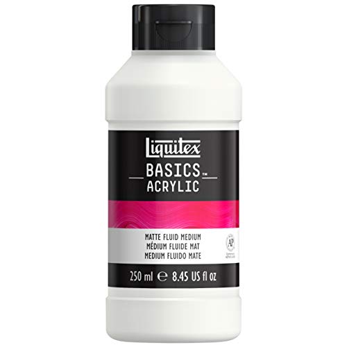 Liquitex BASICS Matte Fluid Medium, 250ml (8.4oz) Bottle | Mix with Paint for a Matte Finish, Thins Heavier Body Paints & Makes Paint More Transparent, Maintains Paint Adhesion - style: Matte Fluid Medium