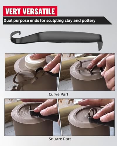Versatile Pottery Trimming Tools, Sharpened Pottery Tool for Potter, Quality Double Ended Clay Trimming Tool Ceramics 1 Piece Black
