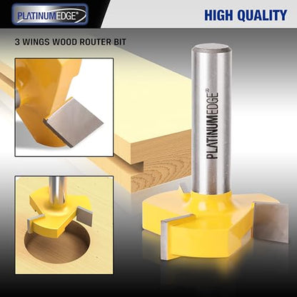 PLATINUMEDGE Spoilboard Surfacing Router Bit, 1/2-Inch Shank 2-Inch Cutting Diameter, Slab Flattening Router Bit Planing Wood Planer Bit (Carbide) (Pack of 2) - size: 1 Piece - 1/2 Inch Shank (Pack of 2)