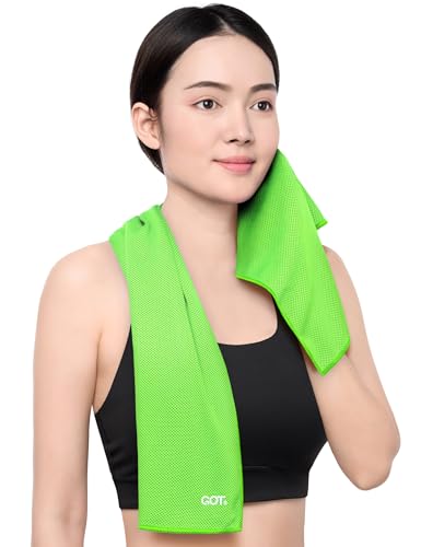 Instant Cooling Towel Neck & Face - Sweat Rag Neck Wraps Gym Workout | 40x12 Inch, Evaporative Cooling, Wet Wring Snap Activation, Lightweight, UPF 40+, Outdoor Adventures - color: Green, size: Single Pack