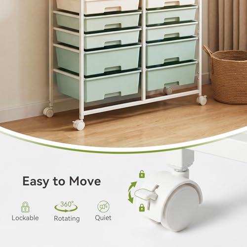 2 Pack Craft Cart with Wheels, Stylish Rolling Craft Cart with 10 Drawers, Art Cart Organizer and Storage, Rolling Utility Cart with Handles for Organizing Crafts, Yarn, Toys, School Supplies, etc - size: 10-Drawers(2 Pack)