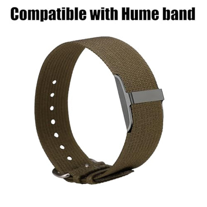 Replacement Nylon Loop for Hume Band, Soft Breathable Woven Wristband with Adjustable Metal Buckle for Hume Health Band Fitness Tracker All-Day Comfort Wear - color: green