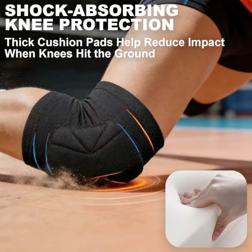 Men & Women Knee Pads for Wrestling, Elastic Soft Kneepad for Work, Black L - size: Large